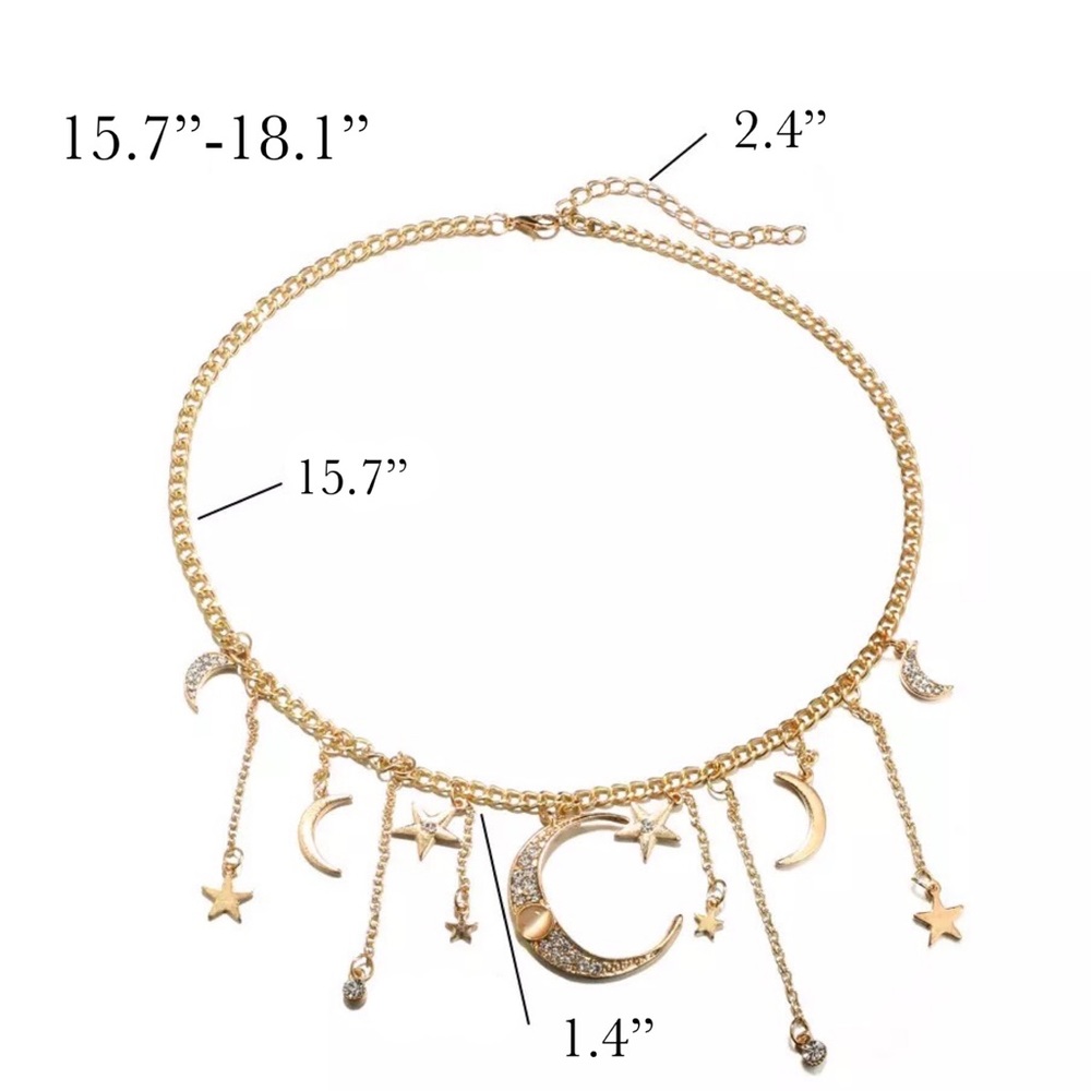 Bohemian Moon & Stars Crystal Necklace - Picture 16 of 16